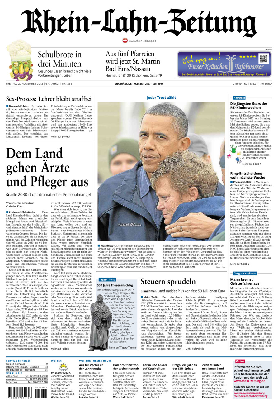 Rhein-Lahn-Zeitung Diez (Archiv) vom Freitag, 02.11.2012