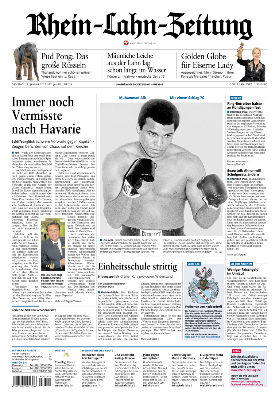 Rhein-Lahn-Zeitung Diez (Archiv) vom Dienstag, 17.01.2012