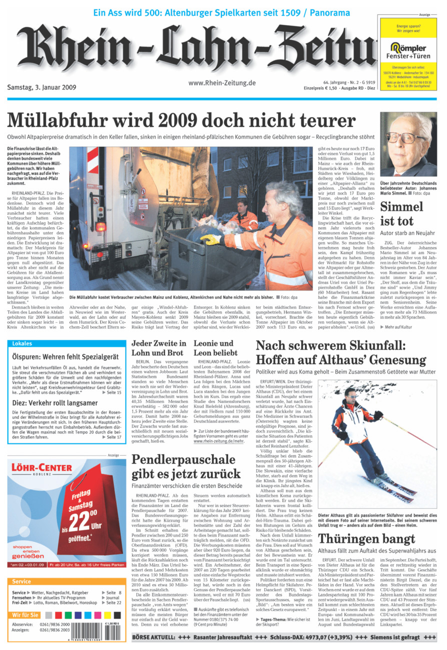 Rhein-Lahn-Zeitung Diez (Archiv) vom Samstag, 03.01.2009