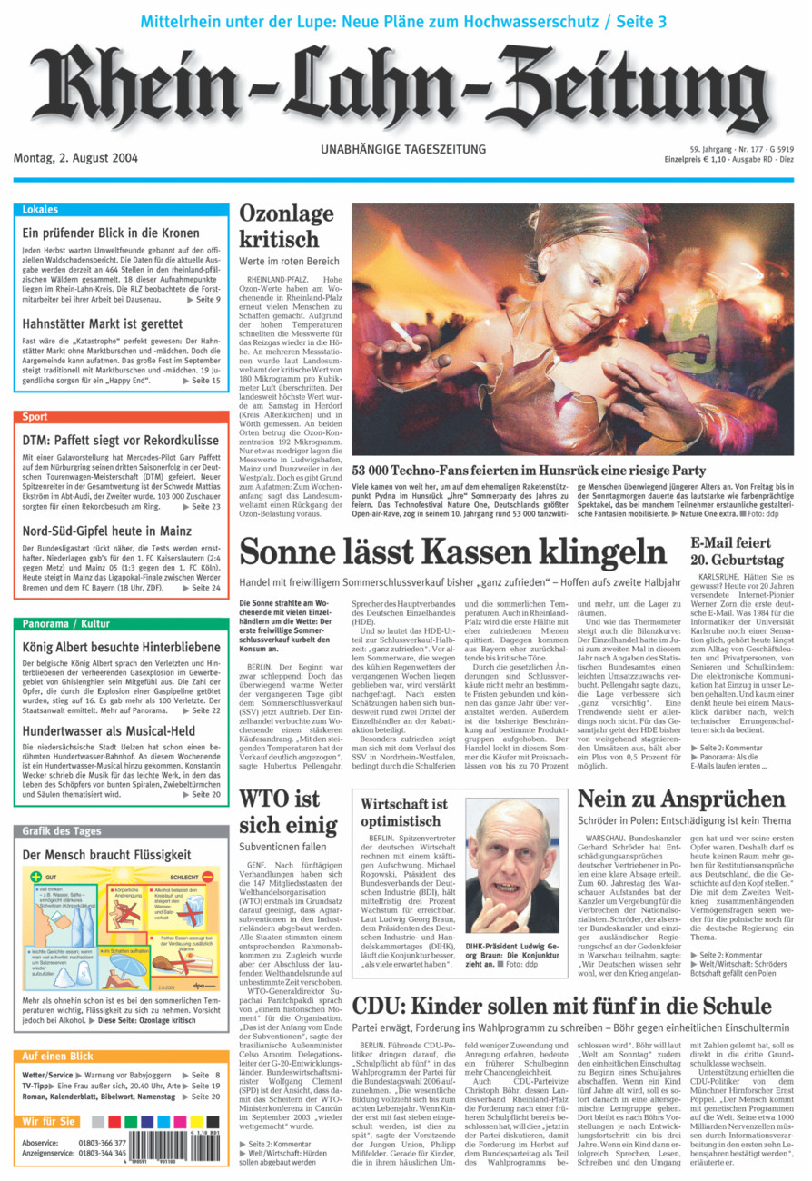 Rhein-Lahn-Zeitung Diez (Archiv) vom Montag, 02.08.2004