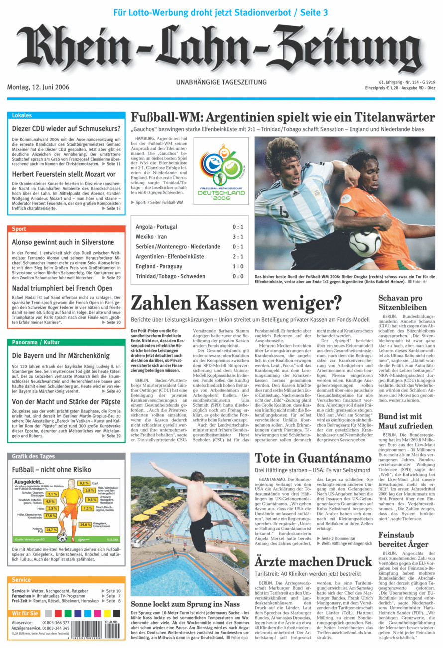 Rhein-Lahn-Zeitung Diez (Archiv) vom Montag, 12.06.2006