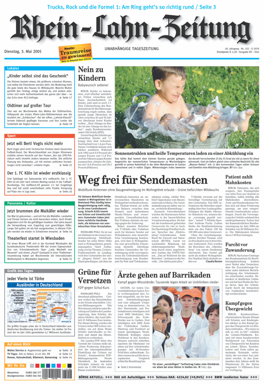 Rhein-Lahn-Zeitung Diez (Archiv) vom Dienstag, 03.05.2005