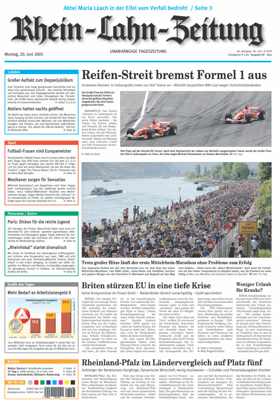 Rhein-Lahn-Zeitung Diez (Archiv) vom Montag, 20.06.2005