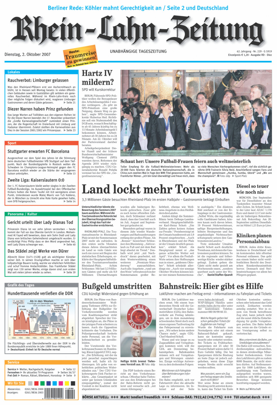 Rhein-Lahn-Zeitung Diez (Archiv) vom Dienstag, 02.10.2007