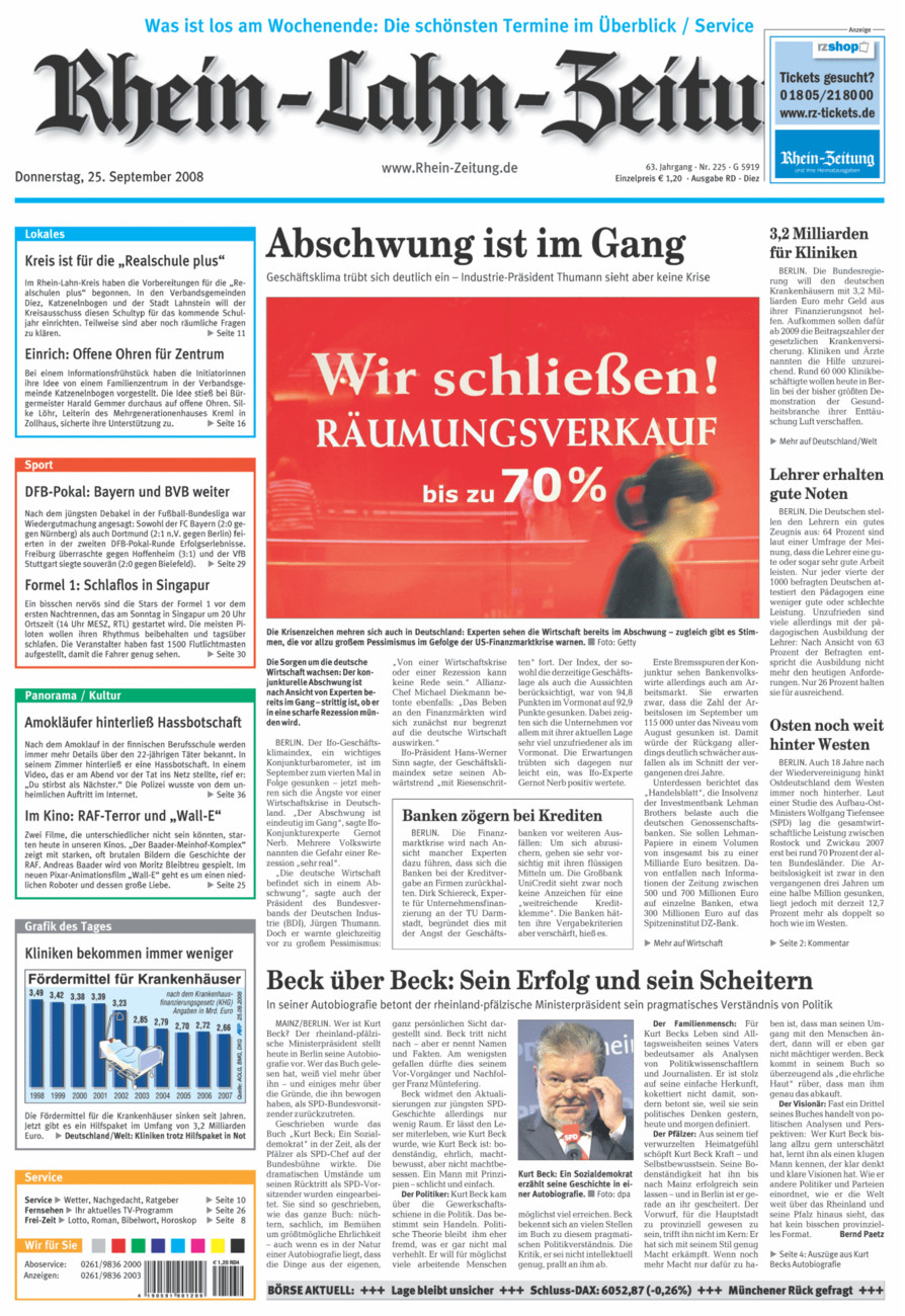 Rhein-Lahn-Zeitung Diez (Archiv) vom Donnerstag, 25.09.2008