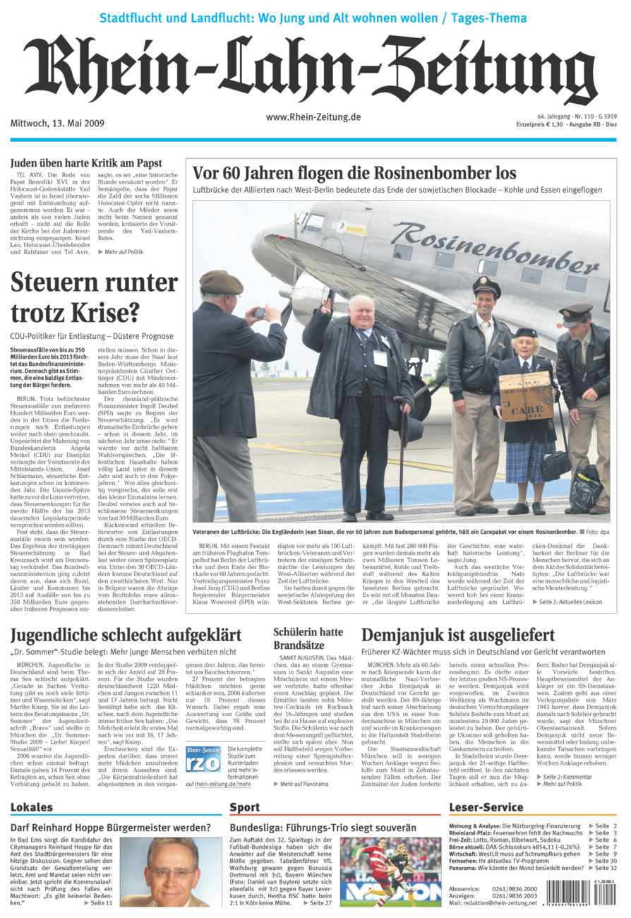 Rhein-Lahn-Zeitung Diez (Archiv) vom Mittwoch, 13.05.2009