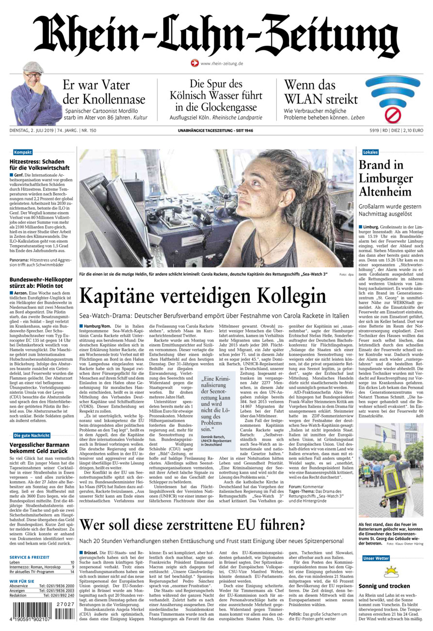 Rhein-Lahn-Zeitung Diez (Archiv) vom Dienstag, 02.07.2019