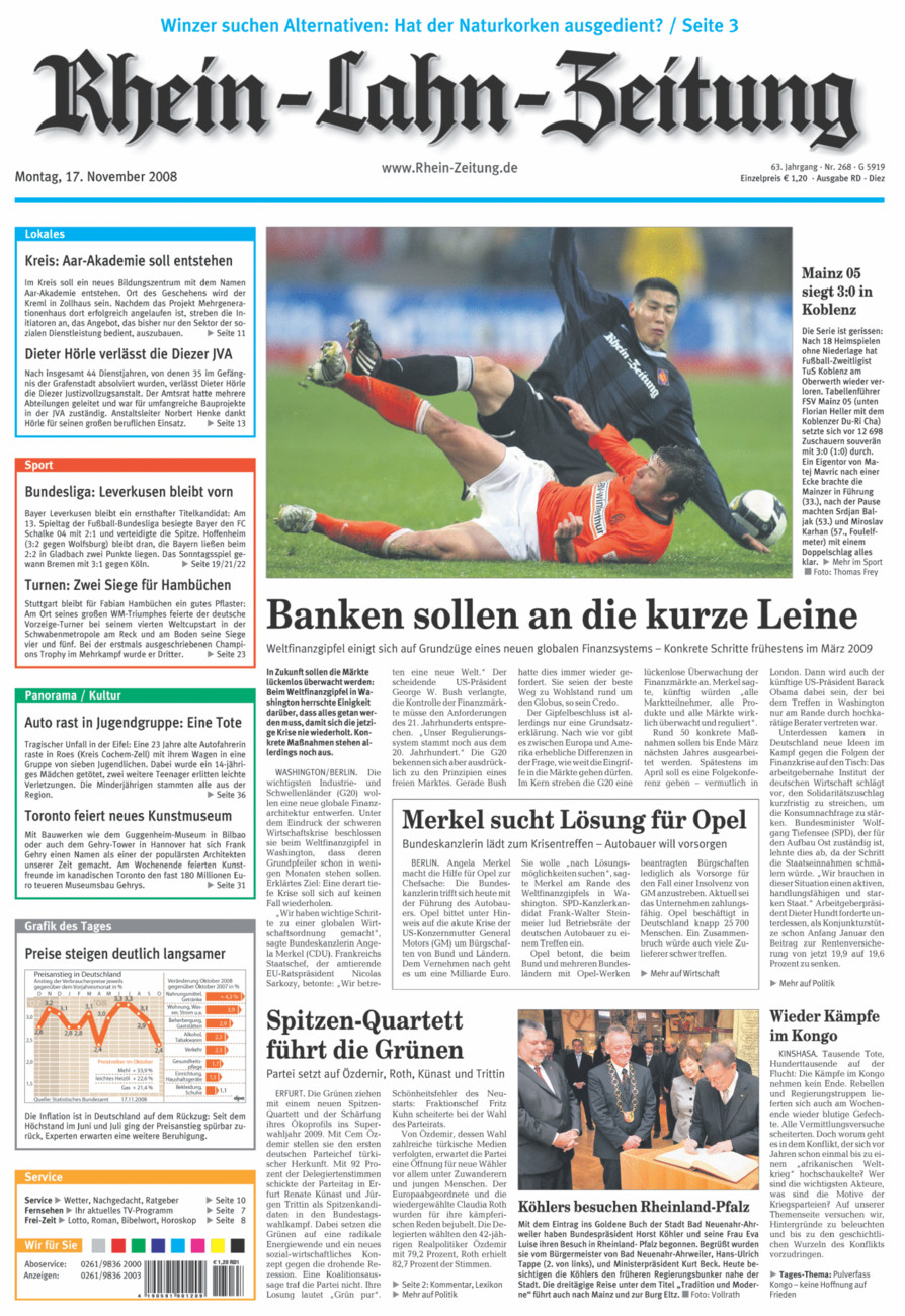 Rhein-Lahn-Zeitung Diez (Archiv) vom Montag, 17.11.2008