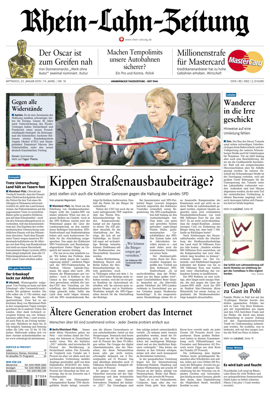 Rhein-Lahn-Zeitung Diez (Archiv) vom Mittwoch, 23.01.2019