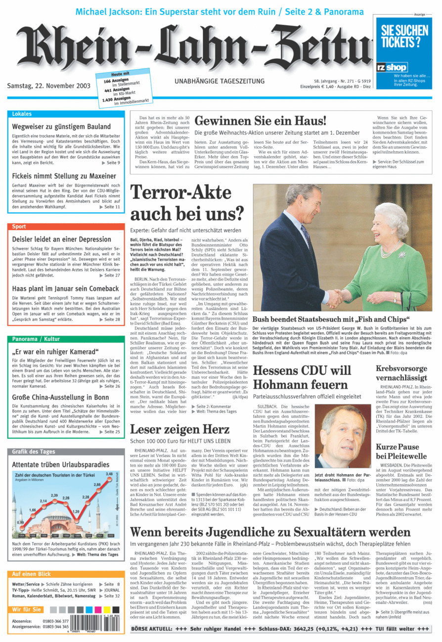 Rhein-Lahn-Zeitung Diez (Archiv) vom Samstag, 22.11.2003