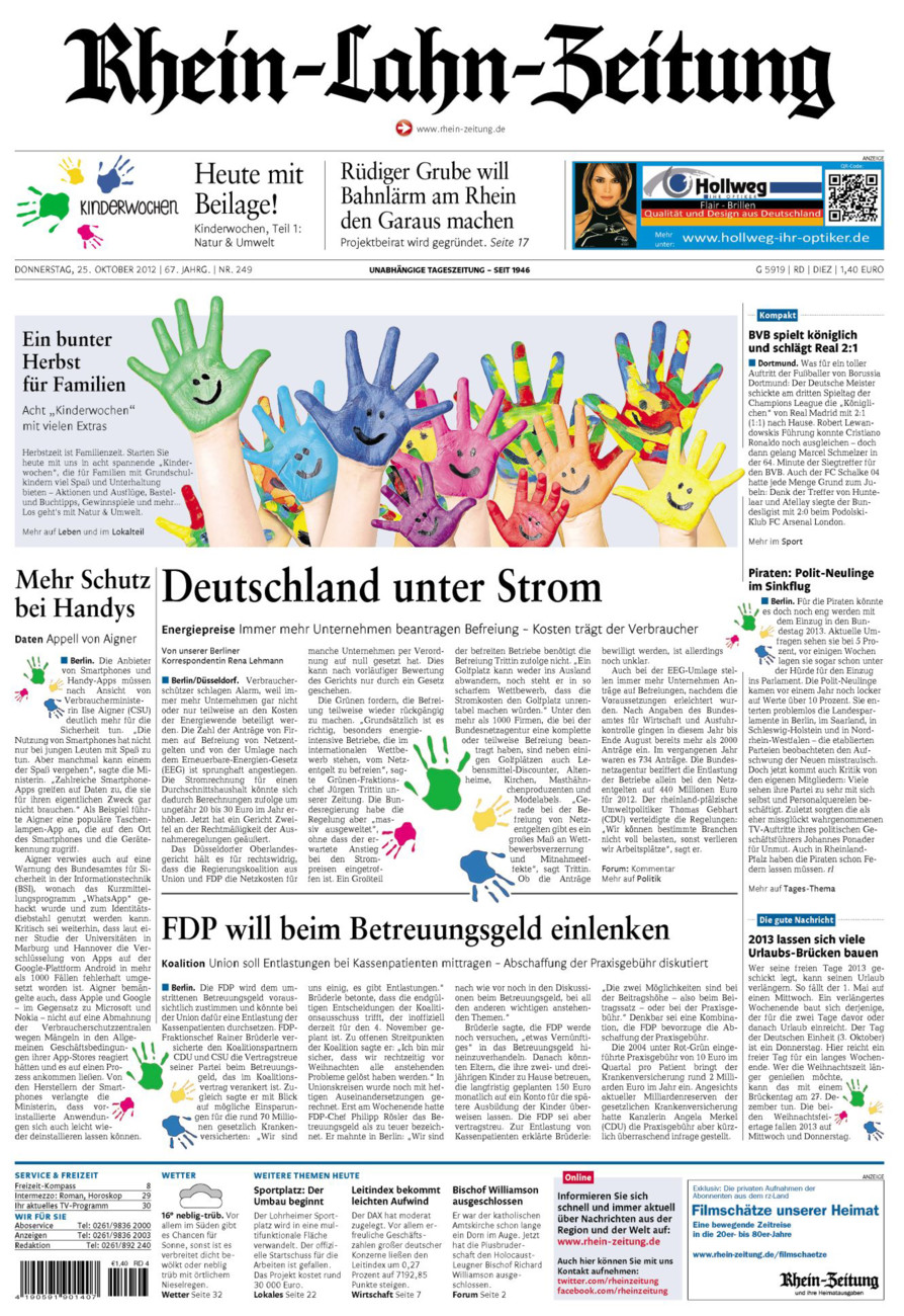 Rhein-Lahn-Zeitung Diez (Archiv) vom Donnerstag, 25.10.2012