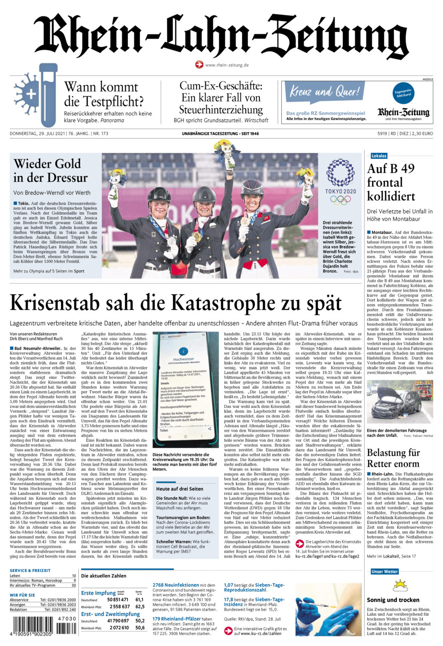 Rhein-Lahn-Zeitung Diez (Archiv) vom Donnerstag, 29.07.2021