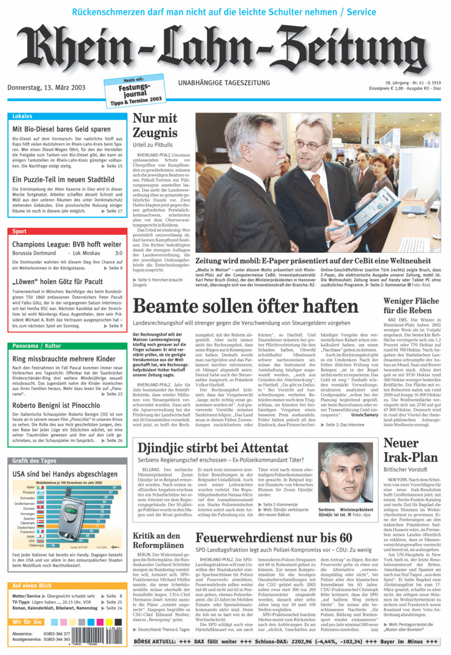 Rhein-Lahn-Zeitung Diez (Archiv) vom Donnerstag, 13.03.2003
