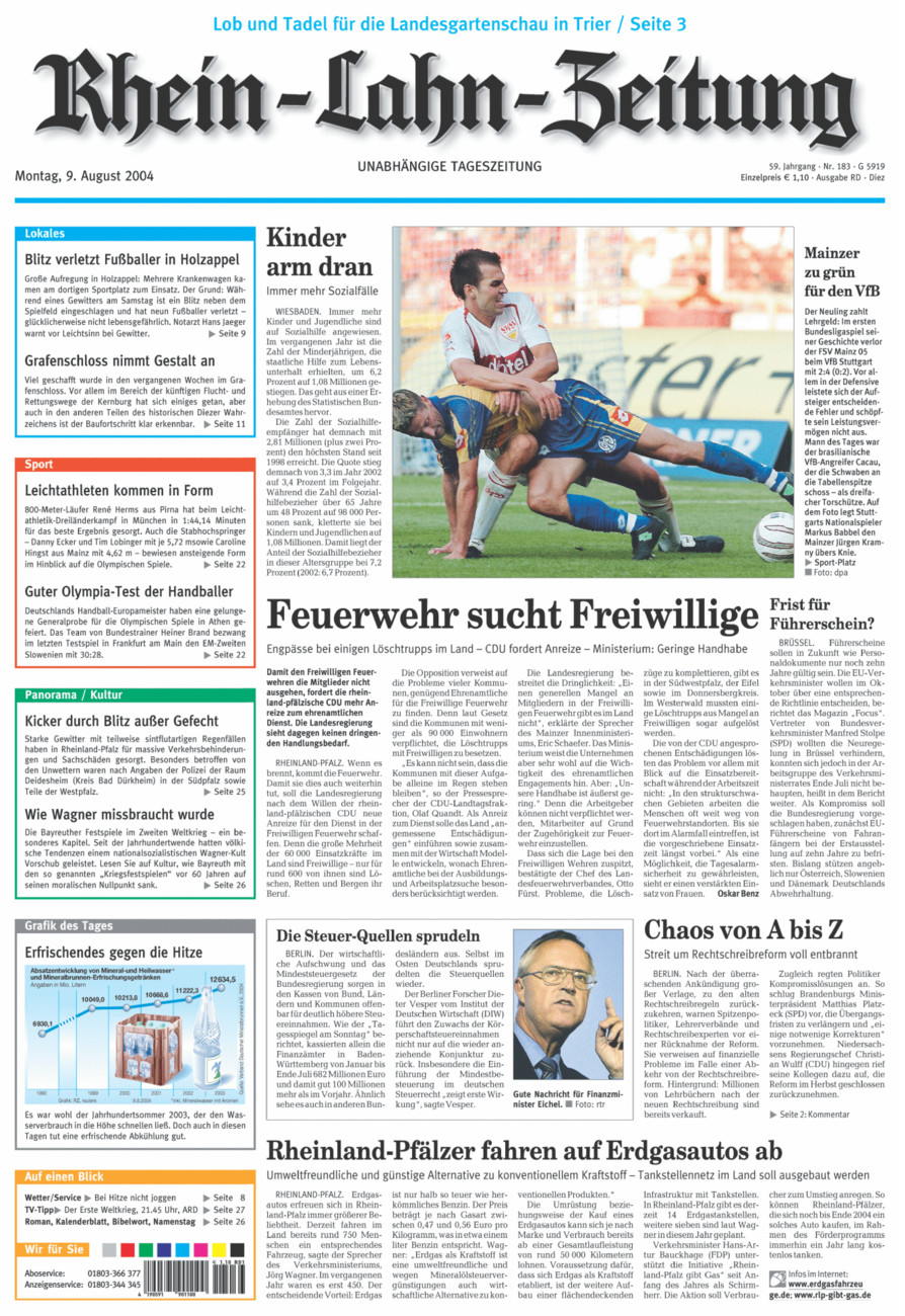 Rhein-Lahn-Zeitung Diez (Archiv) vom Montag, 09.08.2004