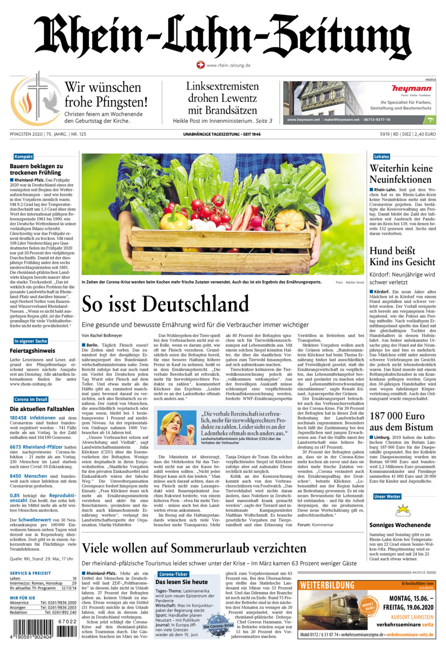 Rhein-Lahn-Zeitung Diez (Archiv) vom Samstag, 30.05.2020