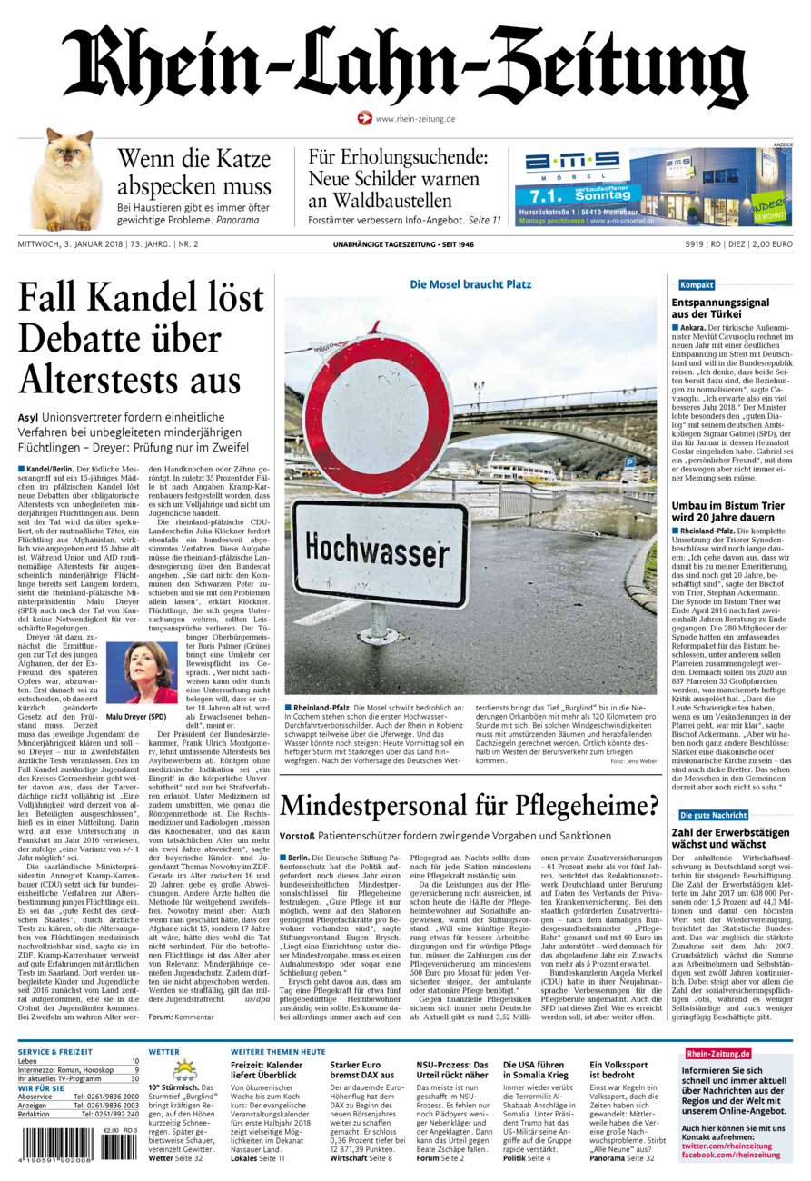Rhein-Lahn-Zeitung Diez (Archiv) vom Mittwoch, 03.01.2018