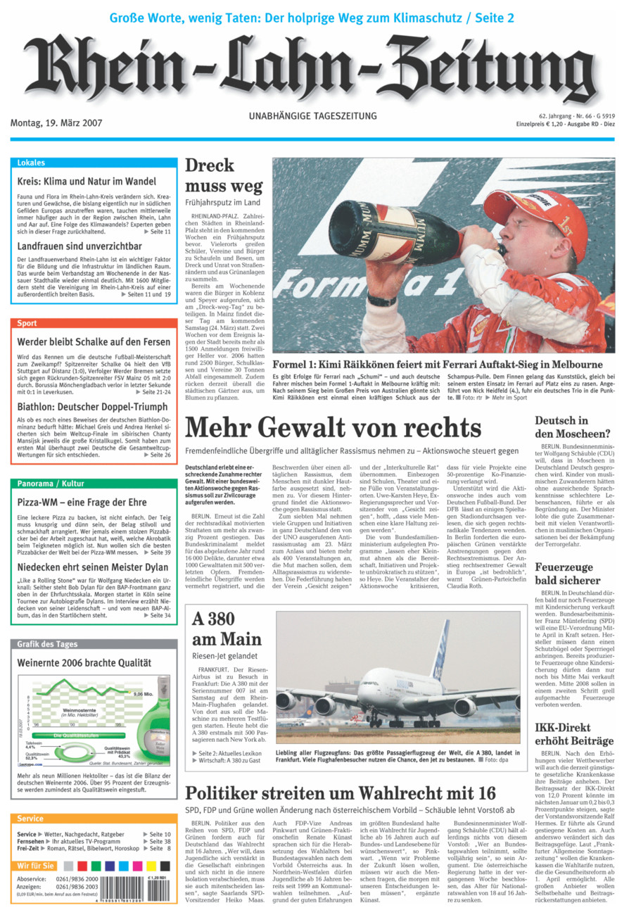 Rhein-Lahn-Zeitung Diez (Archiv) vom Montag, 19.03.2007