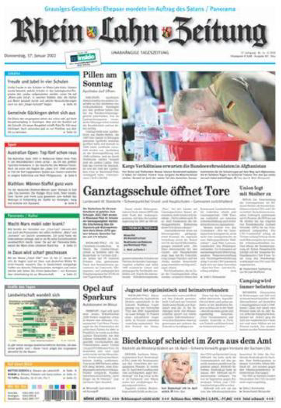 Rhein-Lahn-Zeitung Diez (Archiv) vom Donnerstag, 17.01.2002