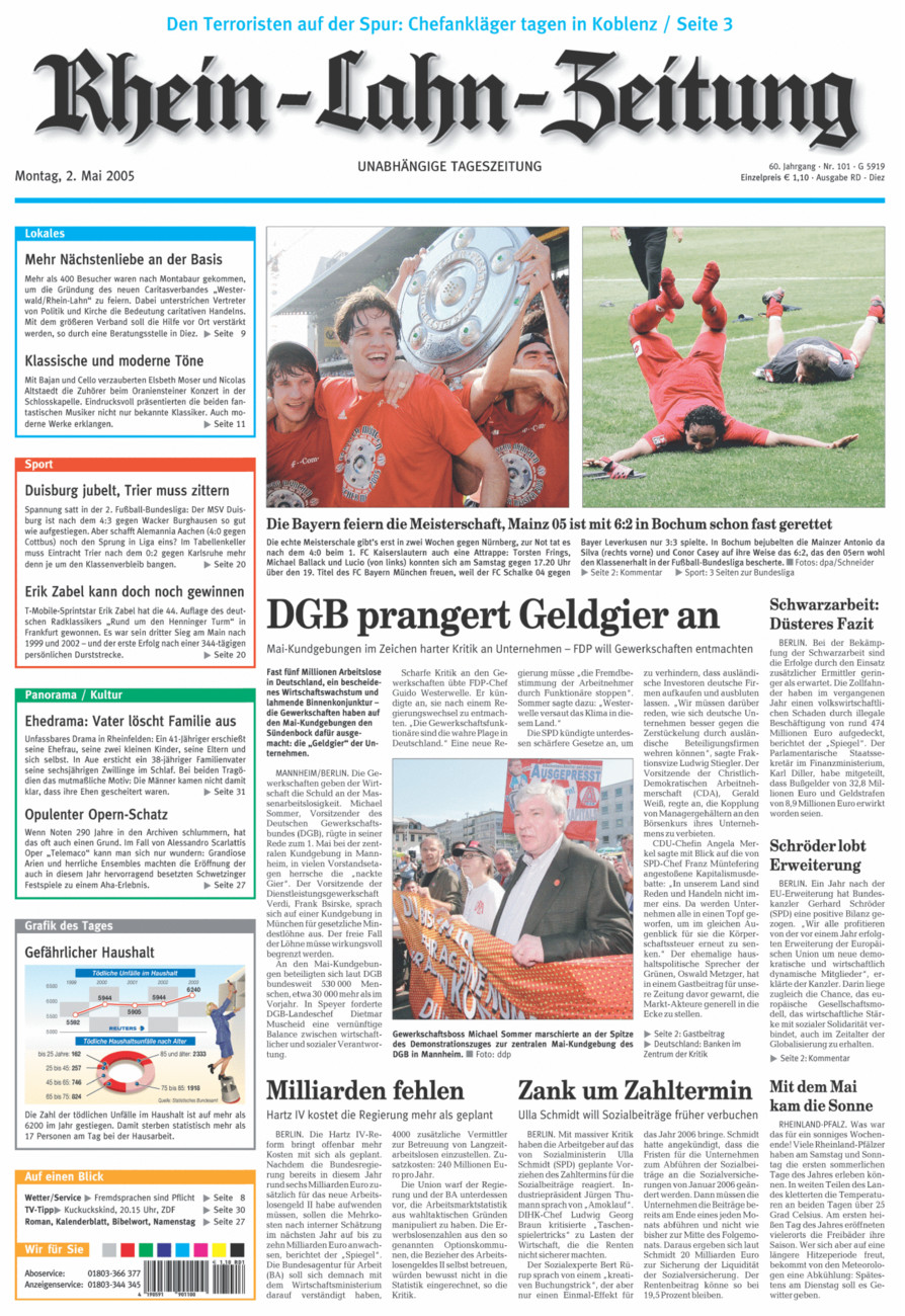 Rhein-Lahn-Zeitung Diez (Archiv) vom Montag, 02.05.2005