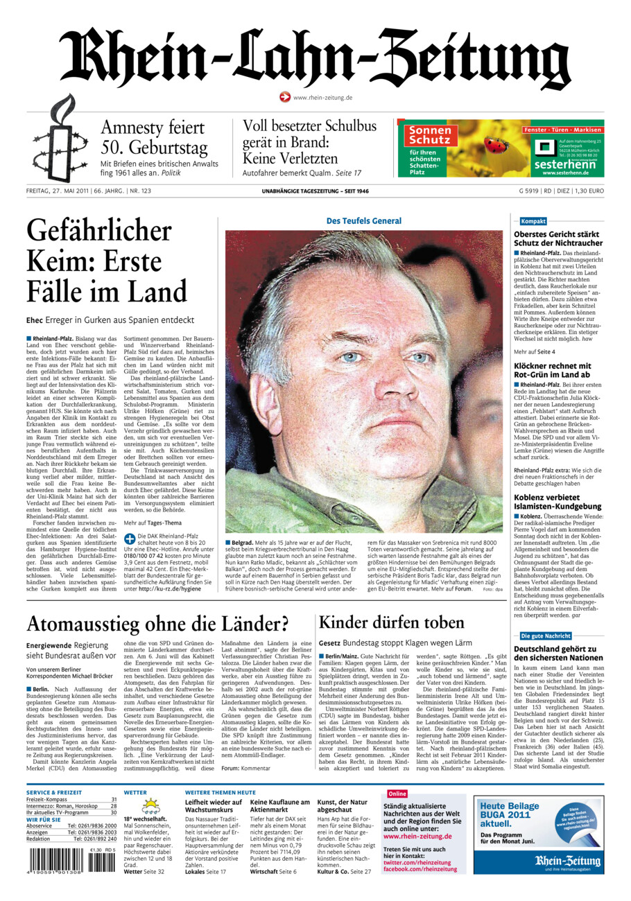 Rhein-Lahn-Zeitung Diez (Archiv) vom Freitag, 27.05.2011