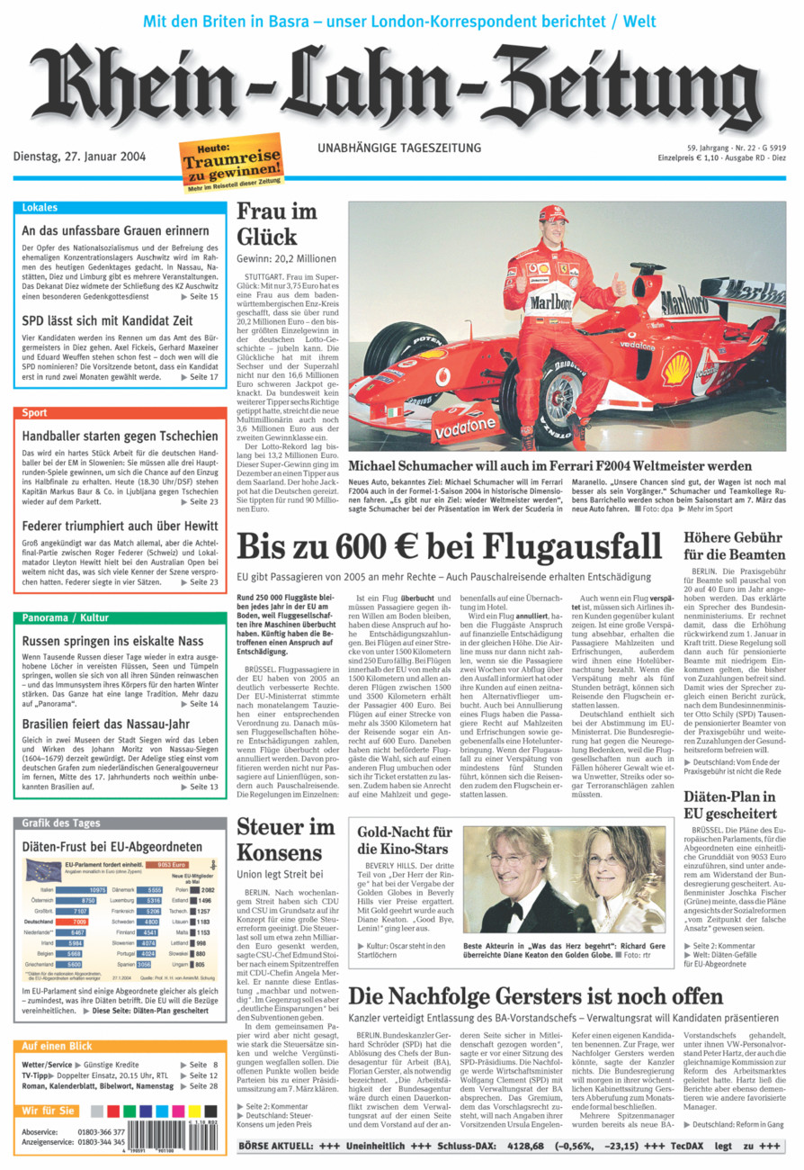 Rhein-Lahn-Zeitung Diez (Archiv) vom Dienstag, 27.01.2004