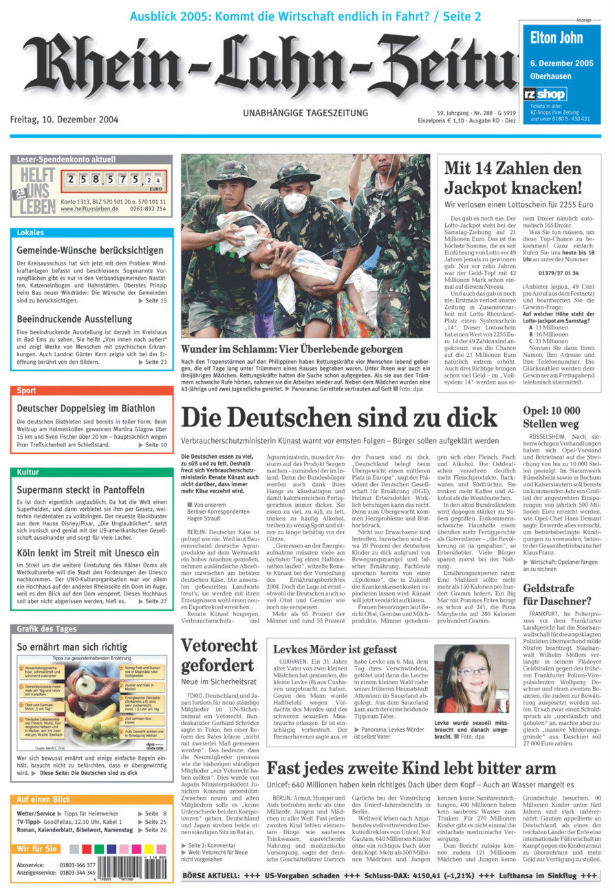 Rhein-Lahn-Zeitung Diez (Archiv) vom Freitag, 10.12.2004