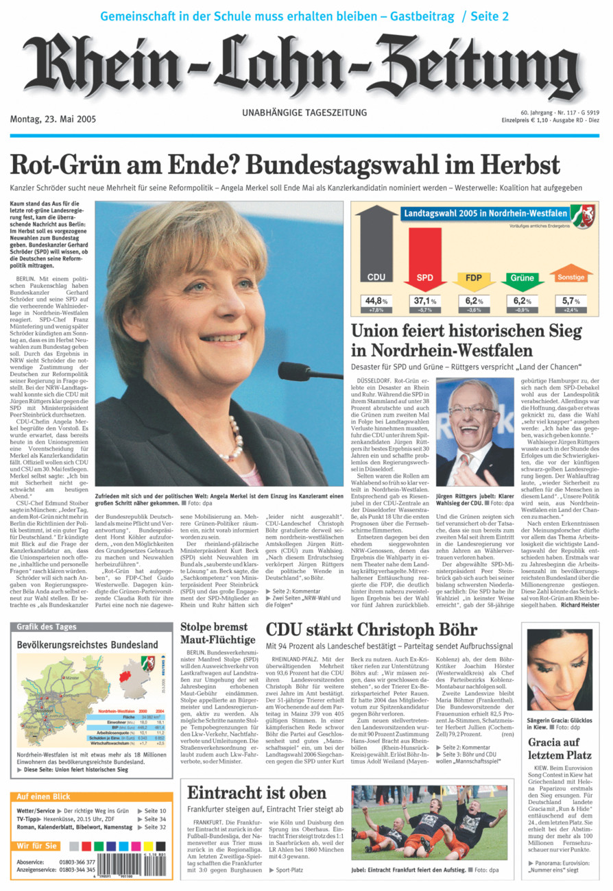Rhein-Lahn-Zeitung Diez (Archiv) vom Montag, 23.05.2005