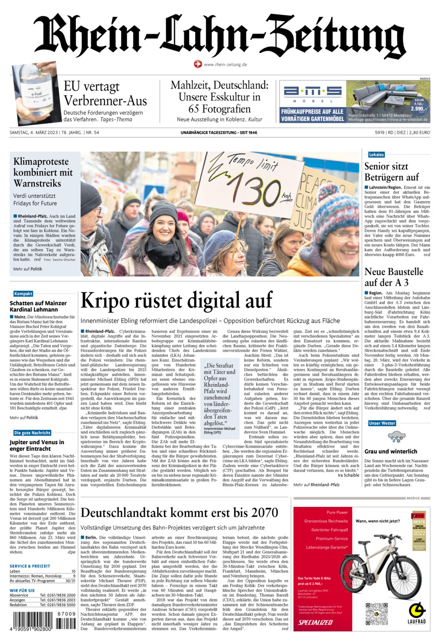 Rhein-Lahn-Zeitung Diez (Archiv) vom Samstag, 04.03.2023