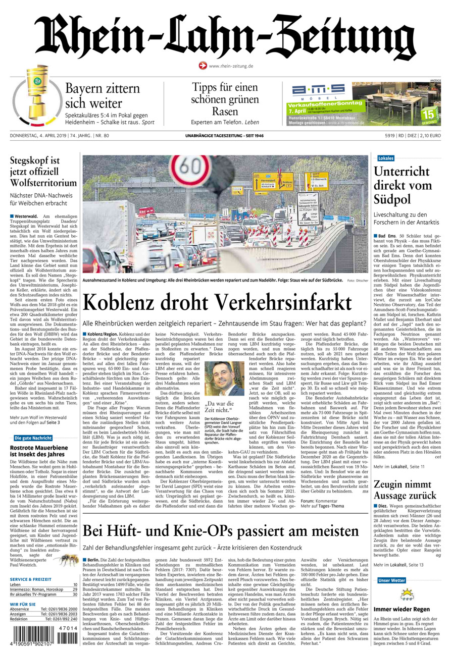 Rhein-Lahn-Zeitung Diez (Archiv) vom Donnerstag, 04.04.2019