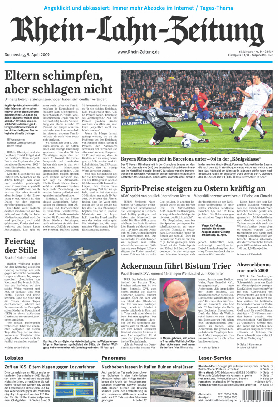 Rhein-Lahn-Zeitung Diez (Archiv) vom Donnerstag, 09.04.2009
