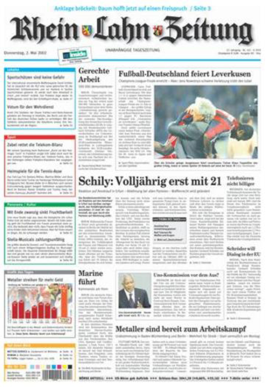 Rhein-Lahn-Zeitung Diez (Archiv) vom Donnerstag, 02.05.2002