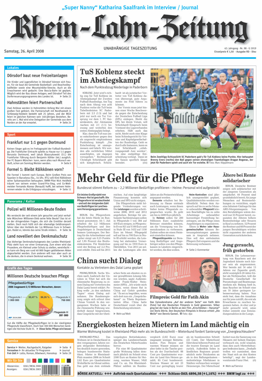 Rhein-Lahn-Zeitung Diez (Archiv) vom Samstag, 26.04.2008