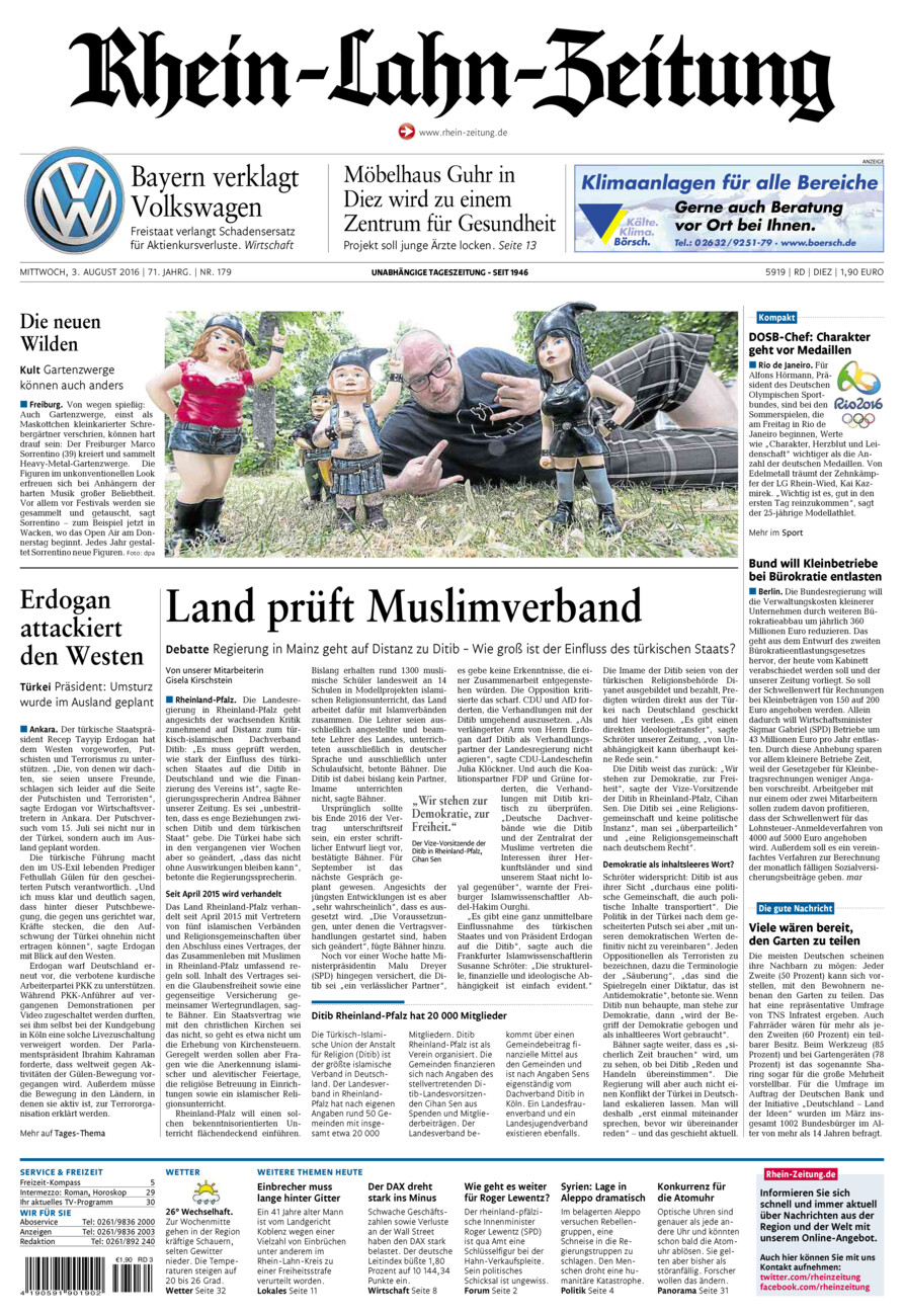 Rhein-Lahn-Zeitung Diez (Archiv) vom Mittwoch, 03.08.2016