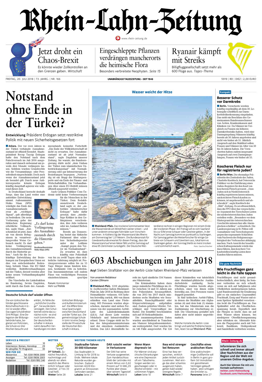 Rhein-Lahn-Zeitung Diez (Archiv) vom Freitag, 20.07.2018