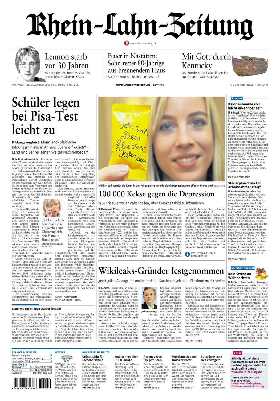 Rhein-Lahn-Zeitung Diez (Archiv) vom Mittwoch, 08.12.2010