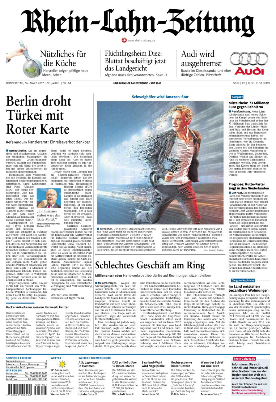 Rhein-Lahn-Zeitung Diez (Archiv) vom Donnerstag, 16.03.2017