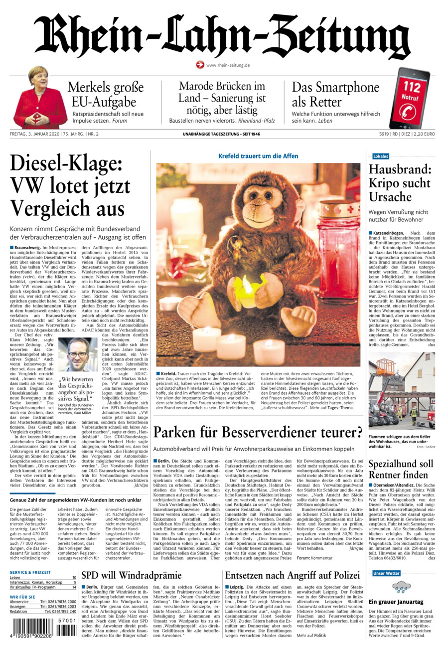 Rhein-Lahn-Zeitung Diez (Archiv) vom Freitag, 03.01.2020