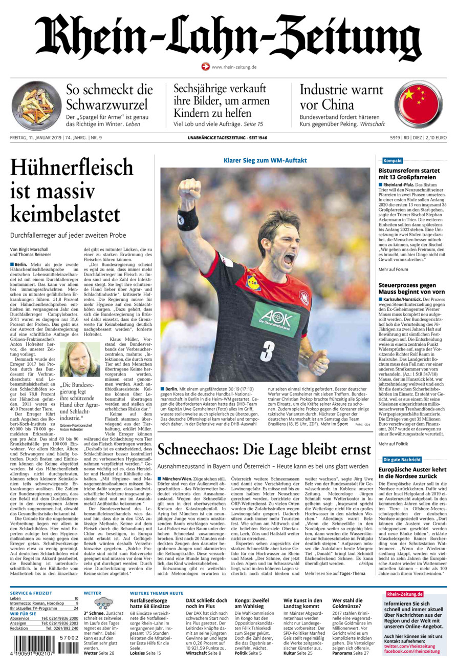 Rhein-Lahn-Zeitung Diez (Archiv) vom Freitag, 11.01.2019