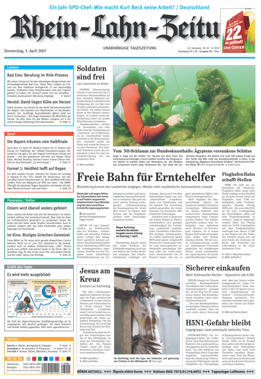 Rhein-Lahn-Zeitung Diez (Archiv) vom Donnerstag, 05.04.2007