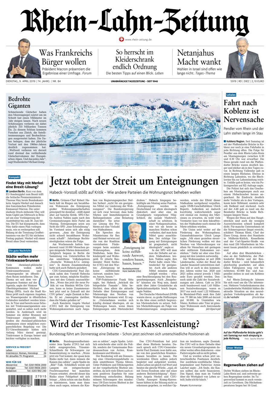 Rhein-Lahn-Zeitung Diez (Archiv) vom Dienstag, 09.04.2019