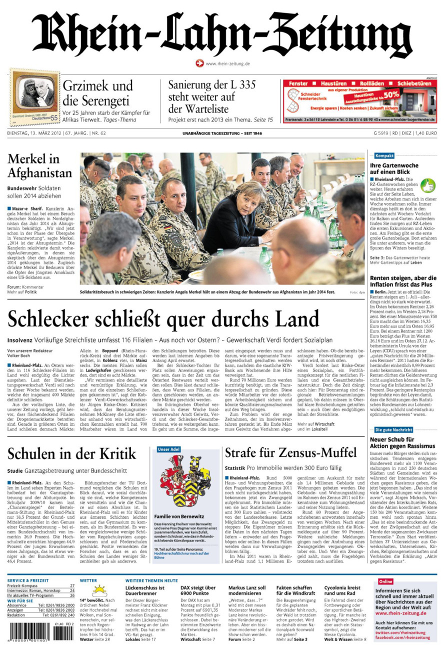 Rhein-Lahn-Zeitung Diez (Archiv) vom Dienstag, 13.03.2012