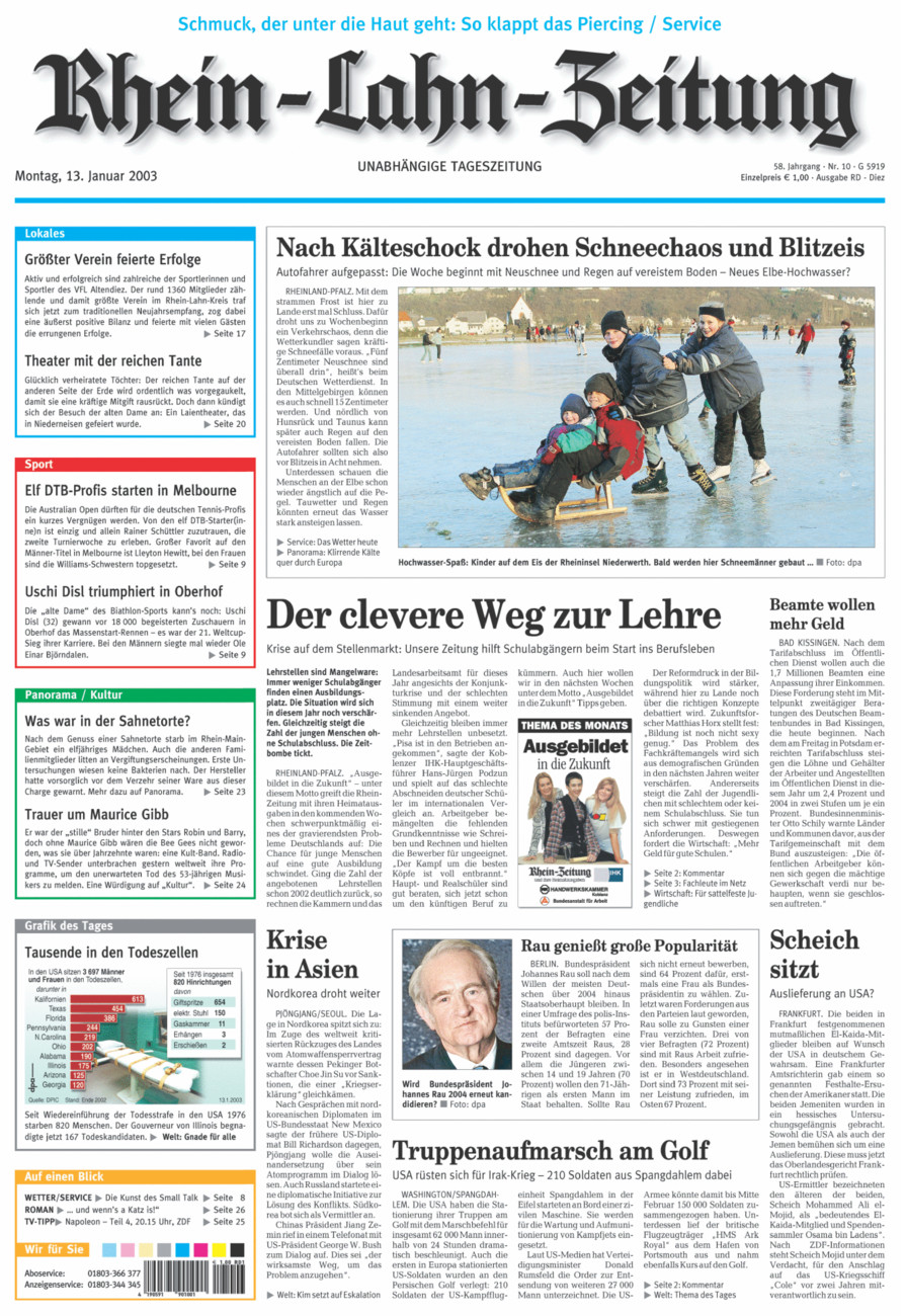 Rhein-Lahn-Zeitung Diez (Archiv) vom Montag, 13.01.2003