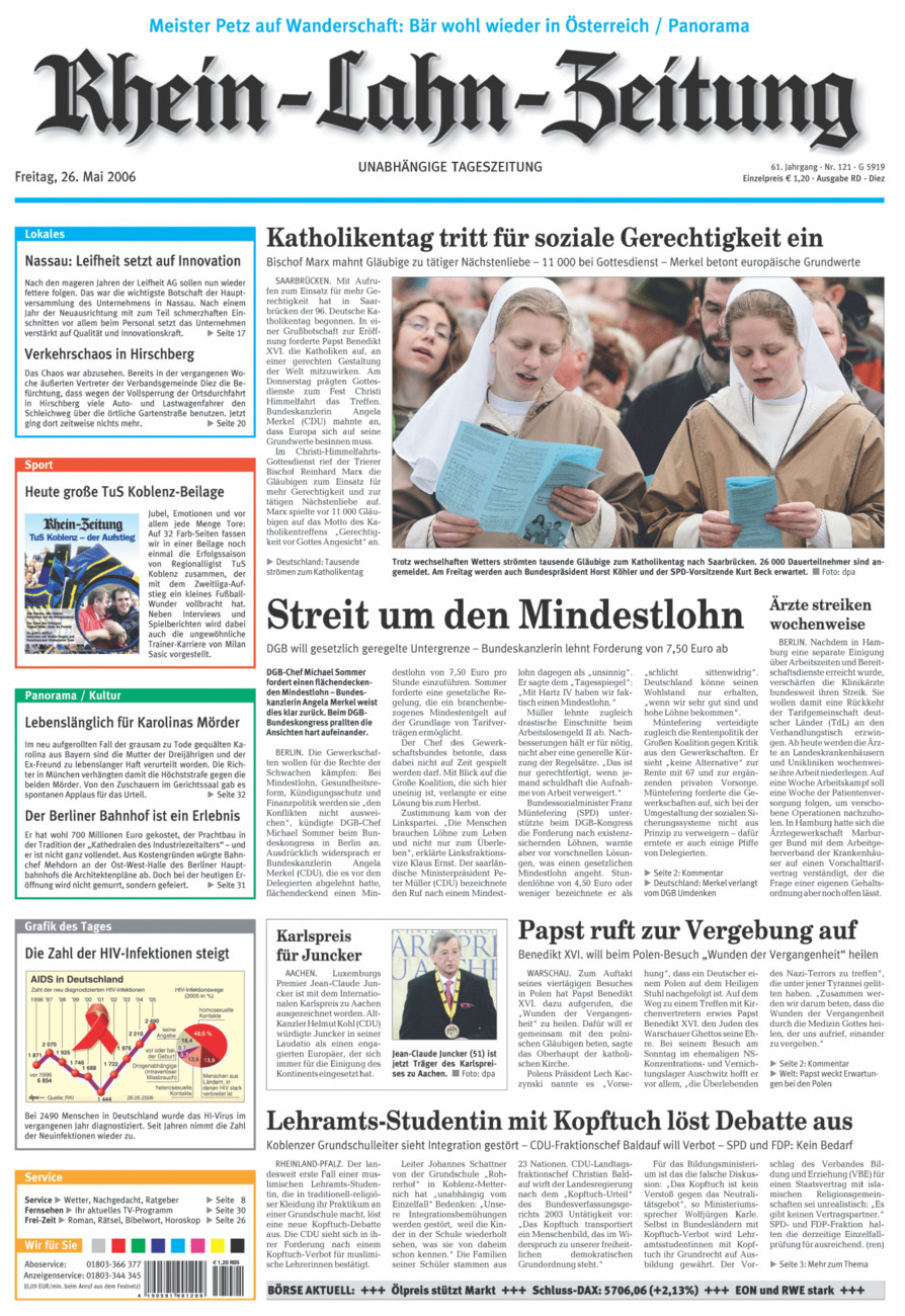 Rhein-Lahn-Zeitung Diez (Archiv) vom Freitag, 26.05.2006