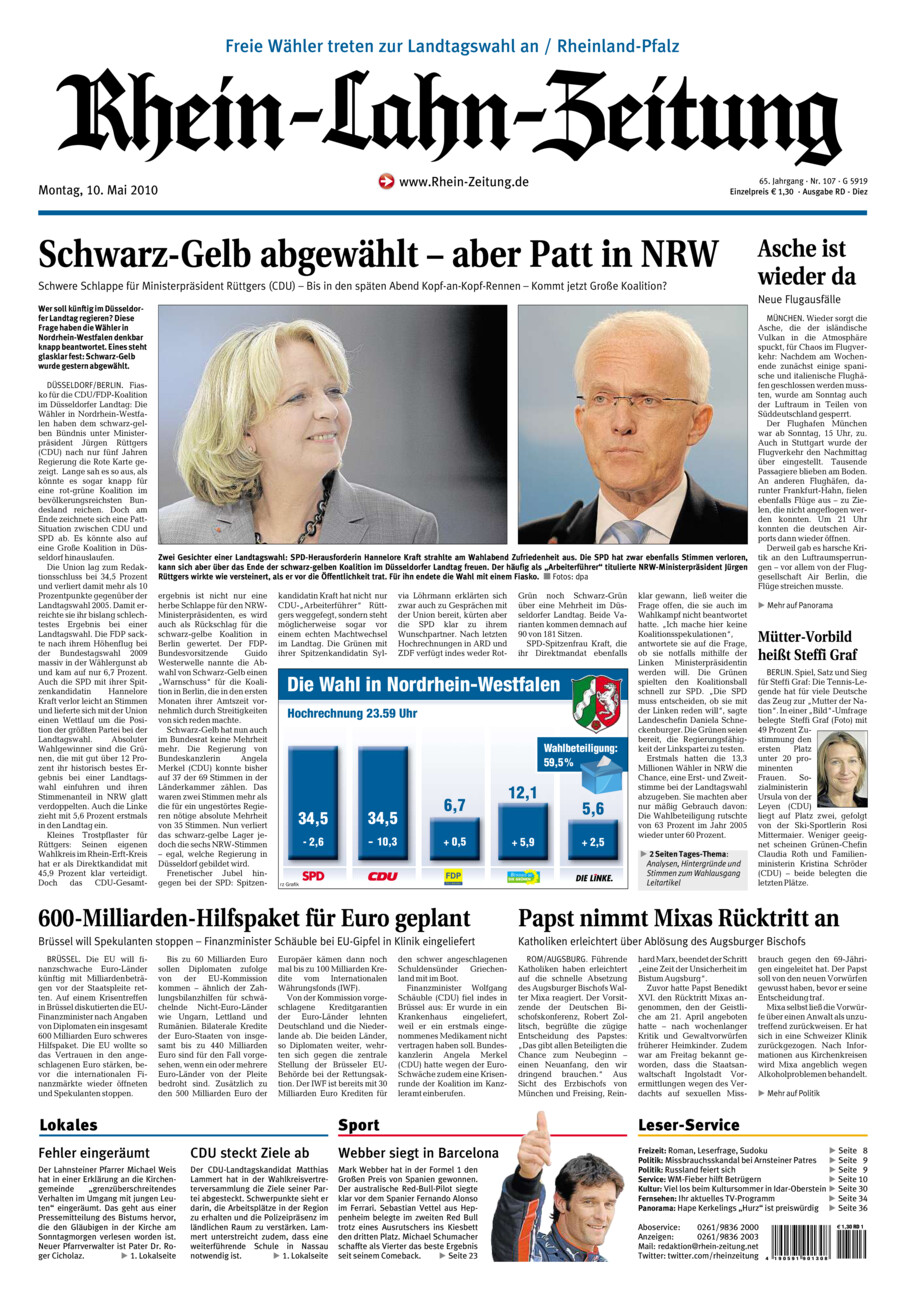 Rhein-Lahn-Zeitung Diez (Archiv) vom Montag, 10.05.2010