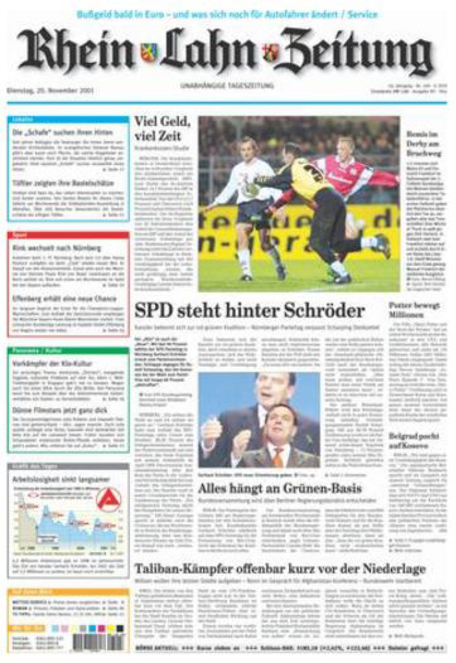 Rhein-Lahn-Zeitung Diez (Archiv) vom Dienstag, 20.11.2001