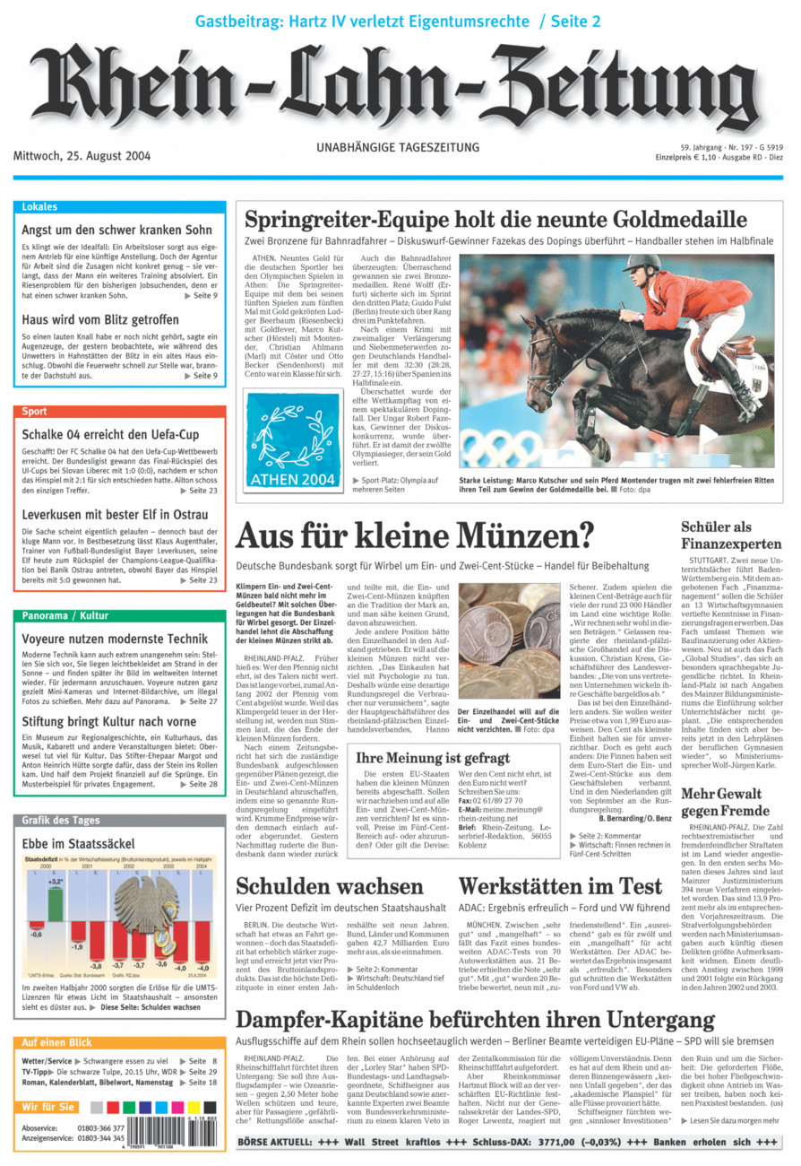 Rhein-Lahn-Zeitung Diez (Archiv) vom Mittwoch, 25.08.2004