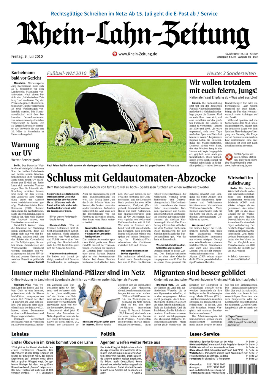 Rhein-Lahn-Zeitung Diez (Archiv) vom Freitag, 09.07.2010