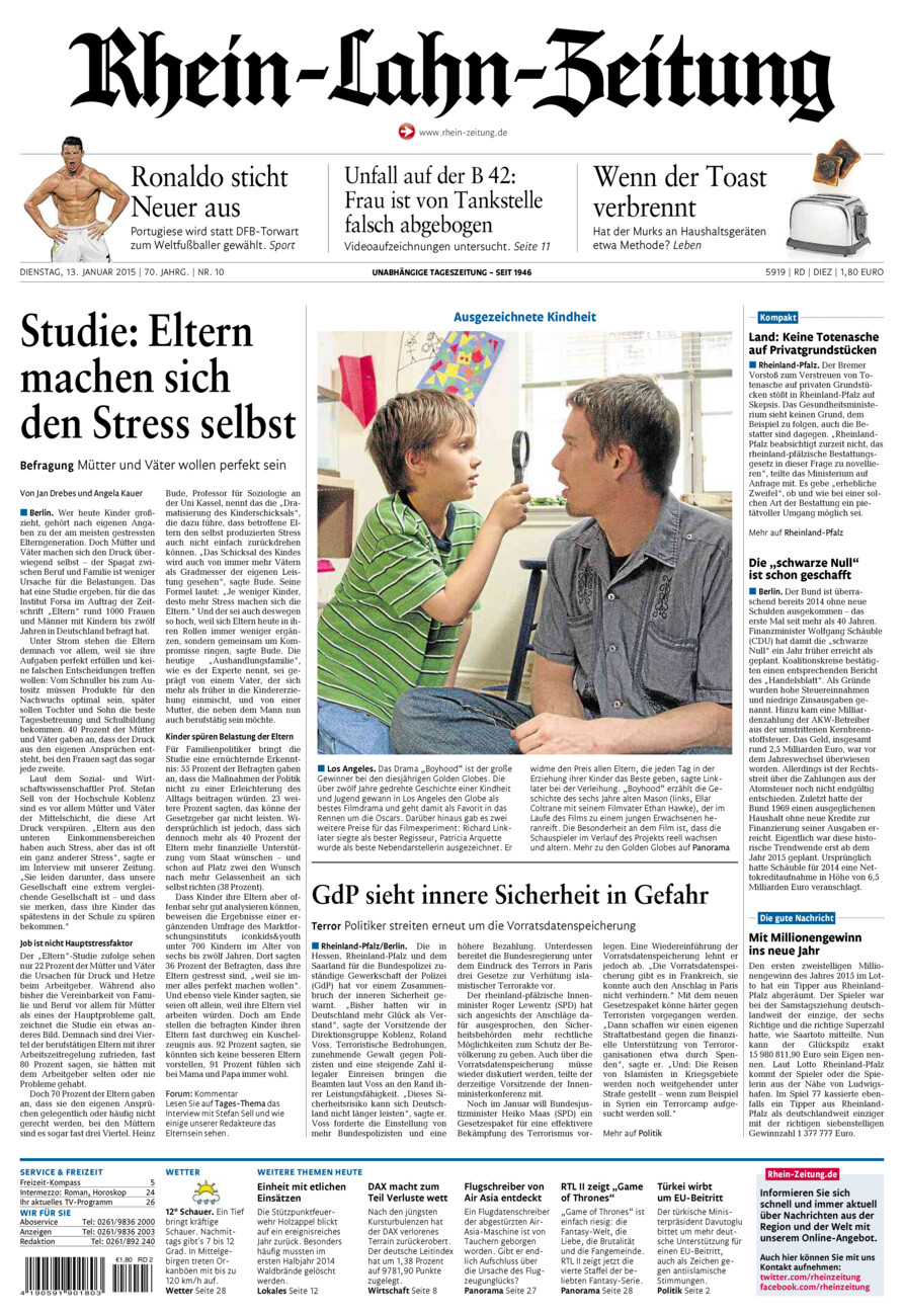 Rhein-Lahn-Zeitung Diez (Archiv) vom Dienstag, 13.01.2015