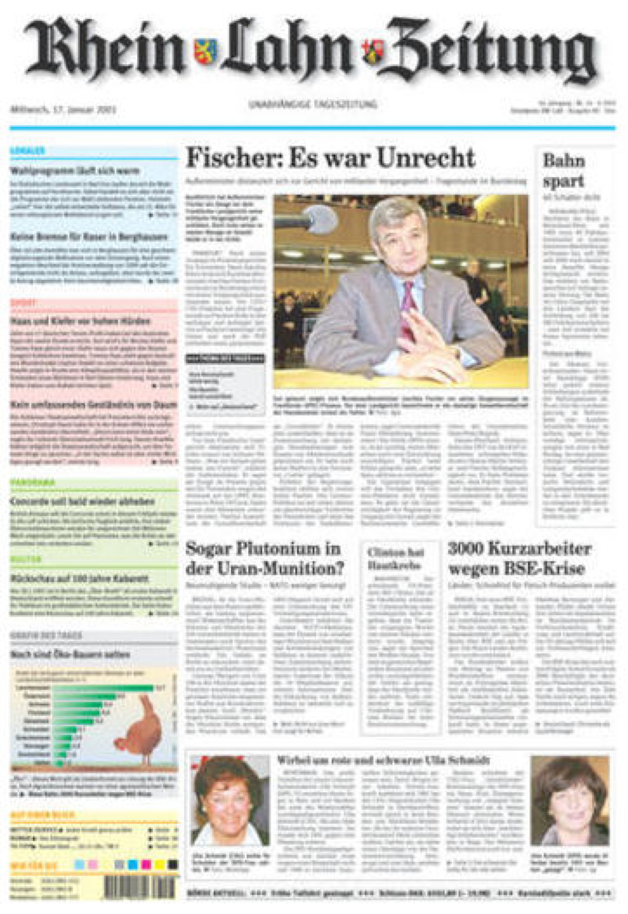 Rhein-Lahn-Zeitung Diez (Archiv) vom Mittwoch, 17.01.2001