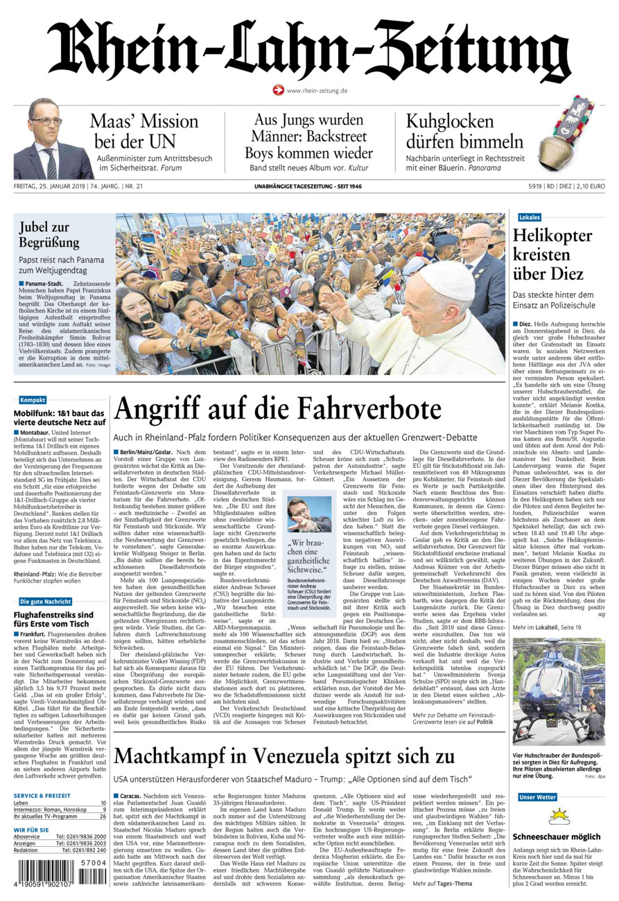 Rhein-Lahn-Zeitung Diez (Archiv) vom Freitag, 25.01.2019